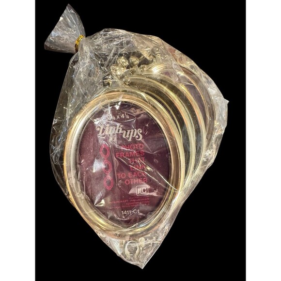 Vintage 80s Intercraft Link Ups Way Frames 3.25"x4.25" Lot Of 6 - Picture 2 of 6